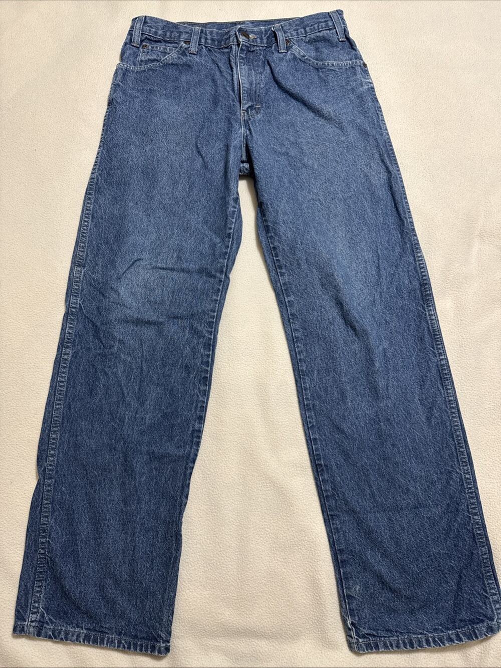 Dickies Jeans Mens 33x32 Blue Denim Heavy Cotton Work Pants